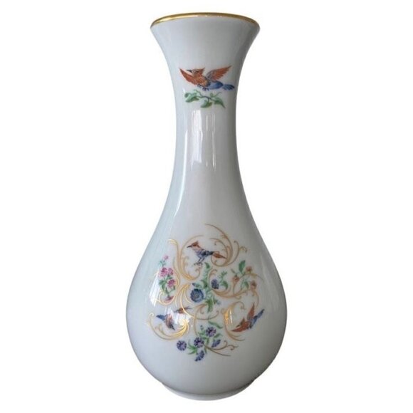 Limoges Castel France for Chinacraft Bud Vase Floral and Birds - Picture 1 of 4